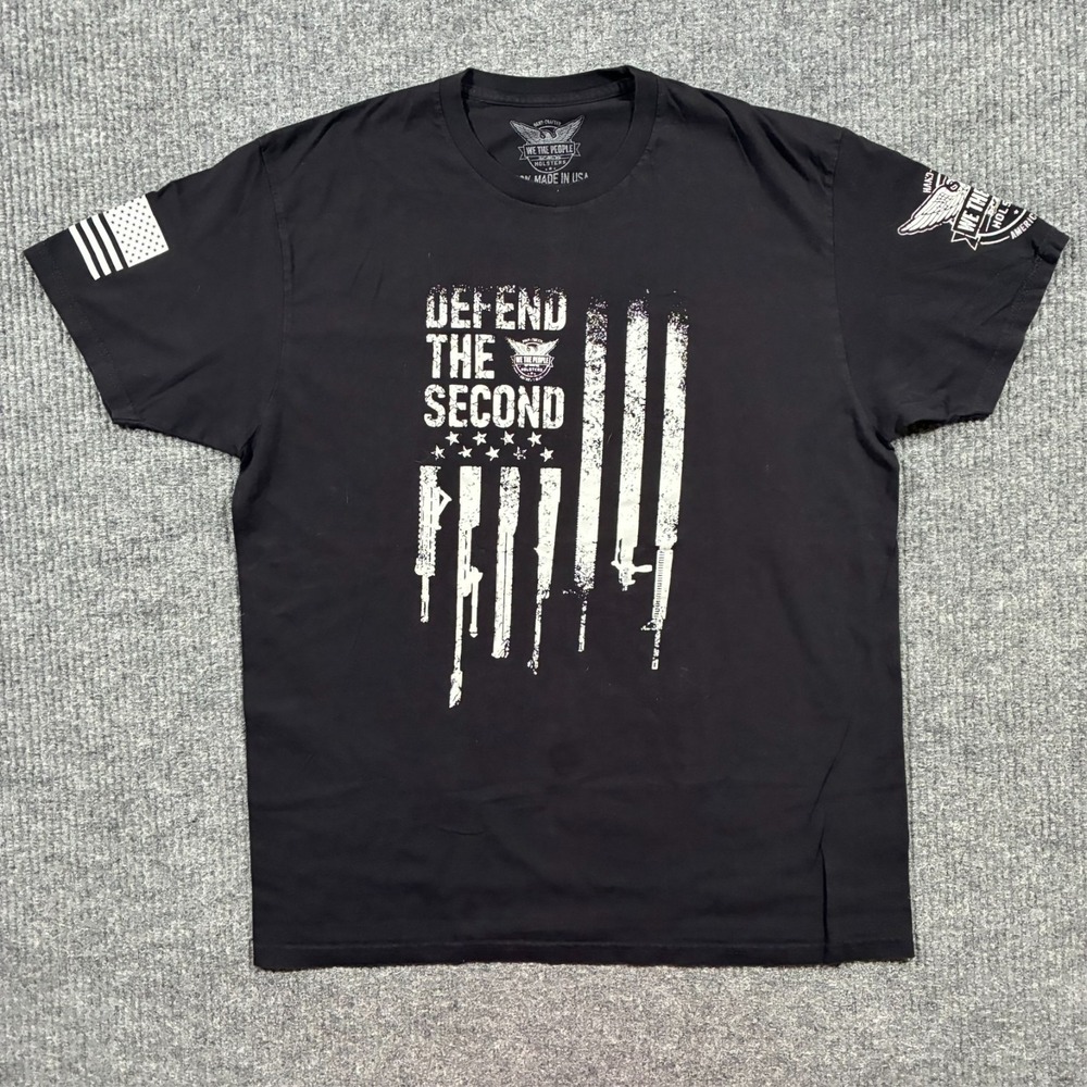 We The People Holsters Mens T-Shirt XL Black Defend The Second Graphic‎ USA Made